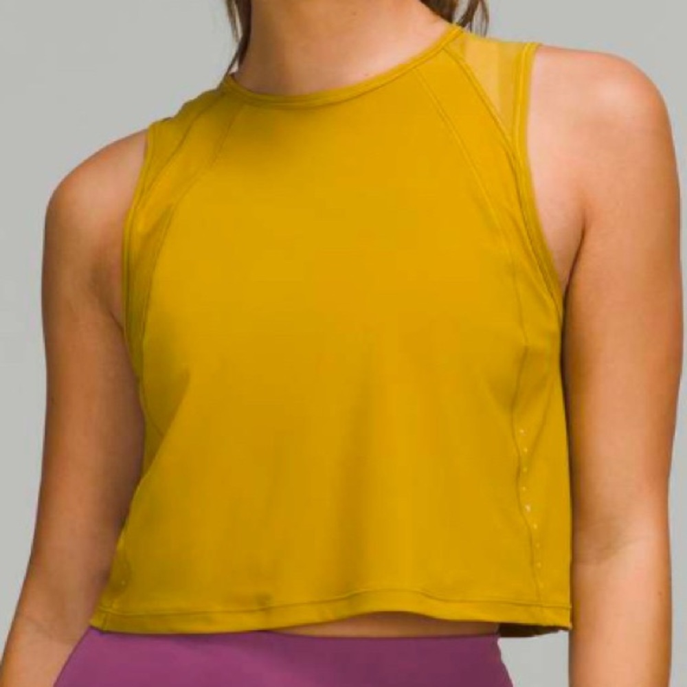 Lululemon Sculpt Cropped Tank Top Auric Gold